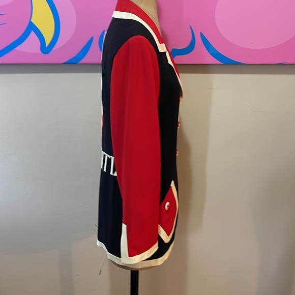 Moschino I Love Florenzia Jacket  Blazer Red White Blue Florence Italy - Picture 8 of 15